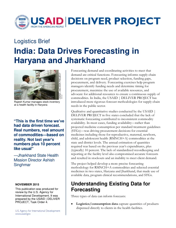 India: Data Drives Forecasting in Haryana and Jharkhand