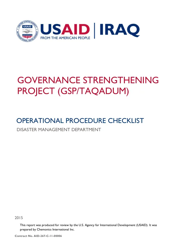 Operational Procedure Checklist