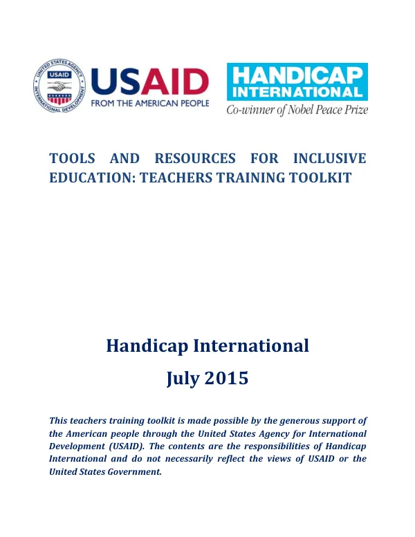 Tools and resources for inclusive education