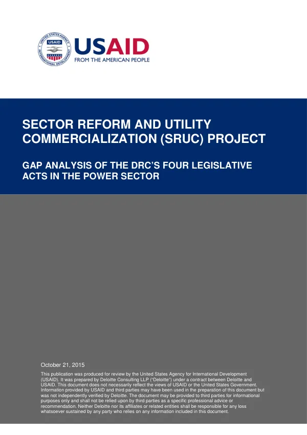 DRC - Electricity Sector Legal Gap Analysis Report
