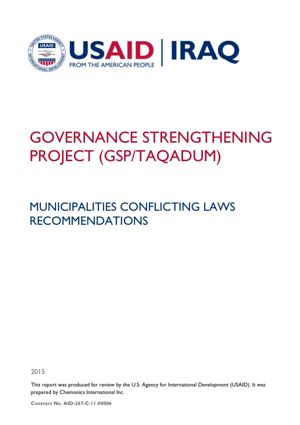Municipalities Conflicting Laws Recommendations