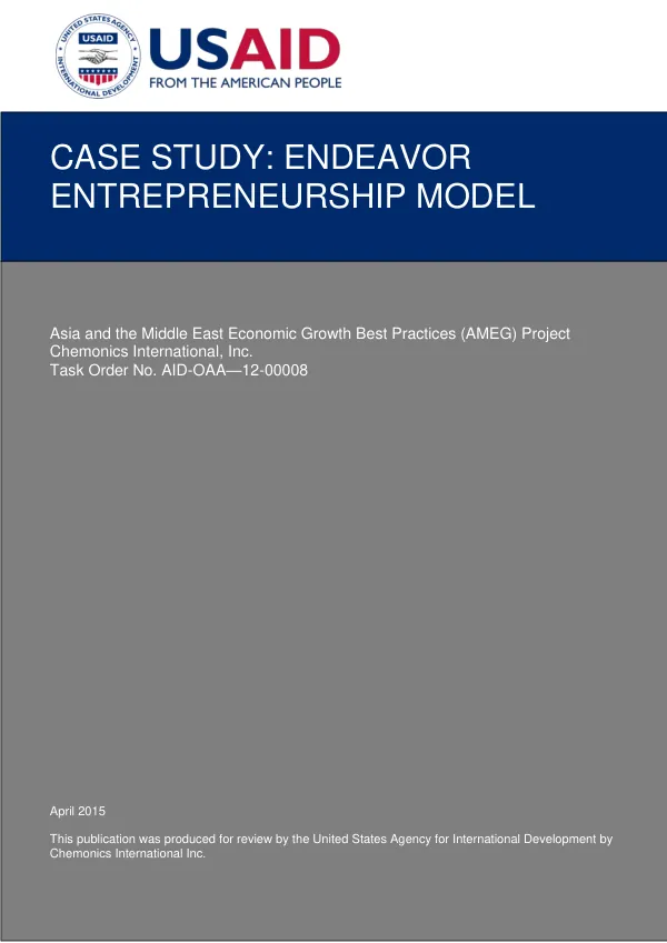 CASE STUDY: ENDEAVOR ENTREPRENEURSHIP MODEL