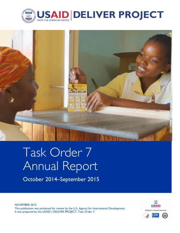 Task Order 7 Annual Report: October 2014-September 2015.