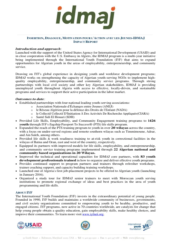IDMAJ impact report