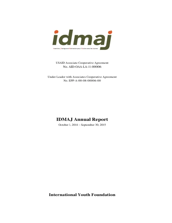 IDMAJ annual report oct2014-sept2015