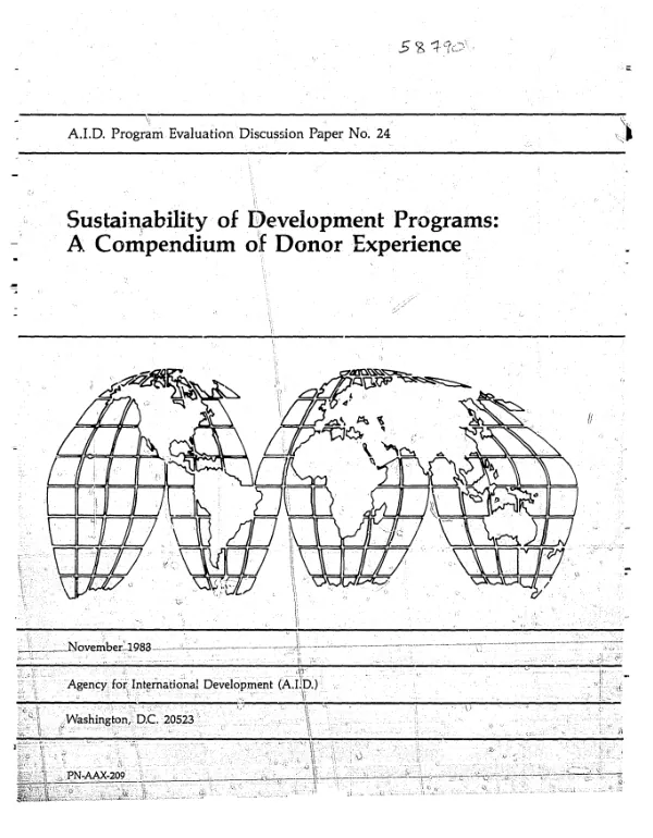 Sustainability of development programs : a compendium of donor experience