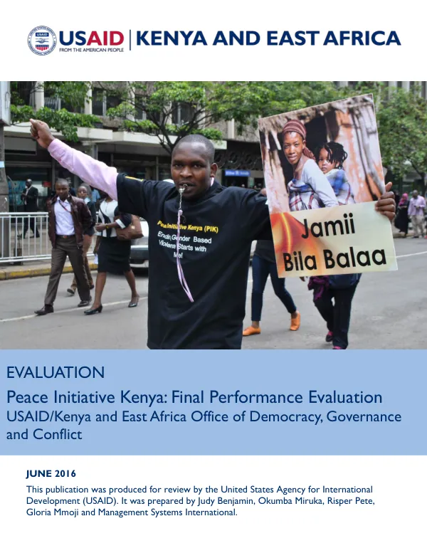 Peace initiative Kenya : final performance evaluation