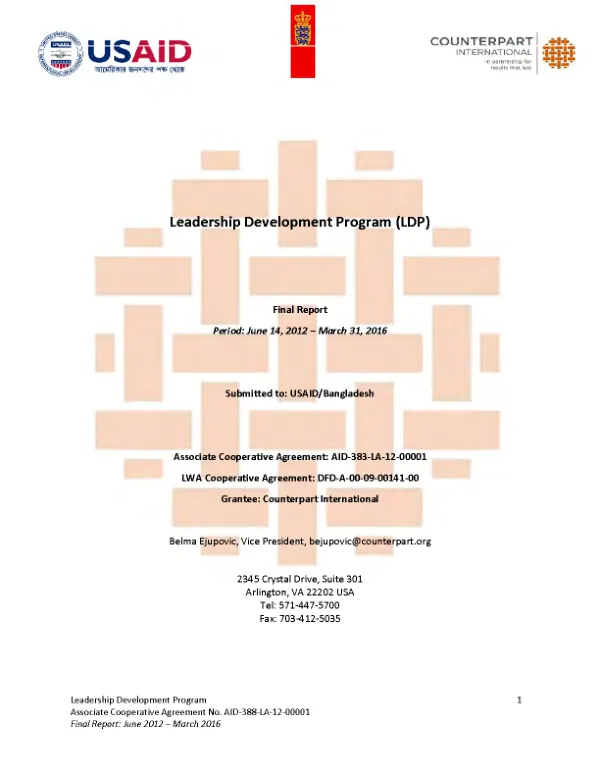 Bangladesh leadership development program : final report