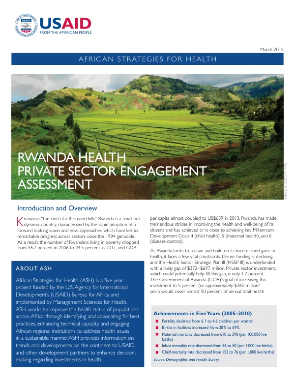 USAID global health supply chain - procurement and supply management project : task order 03 project monitoring and evaluation plan