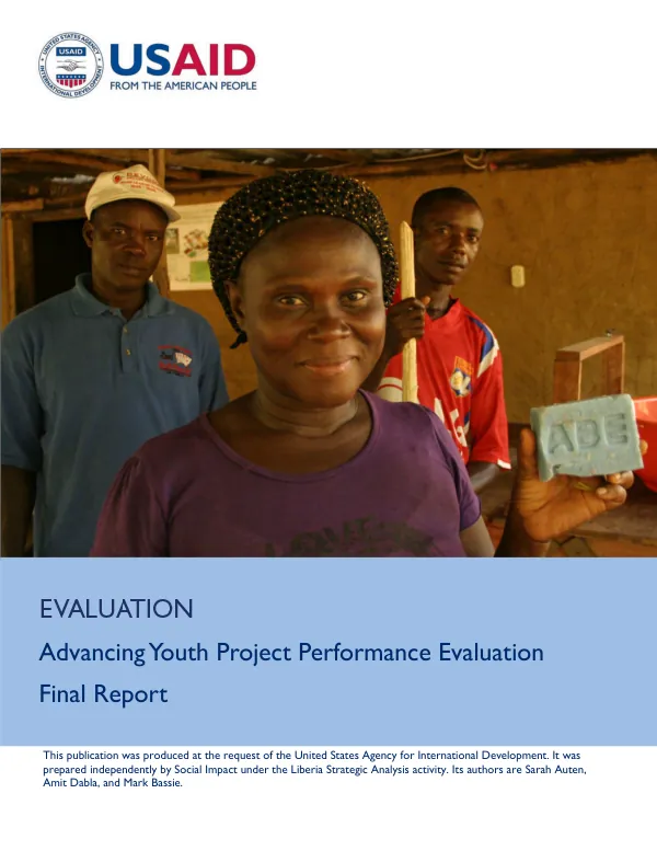 Advancing youth project performance evaluation : final report