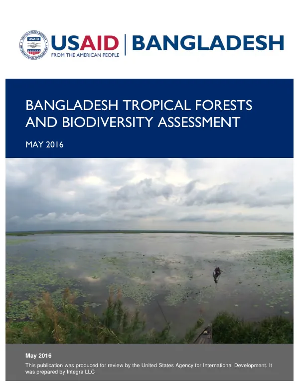 Bangladesh tropical forests and biodiversity assessment : United States Foreign Assistance Act, Section 118/119 report