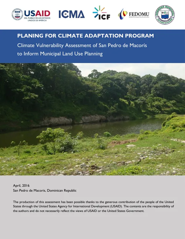 Climate vulnerability assessment of San Pedro de Macoris to inform municipal land use planning [Dominican Republic]