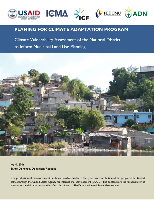 Climate vulnerability assessment of the National District to inform municipal land use planning [Dominican Republic]
