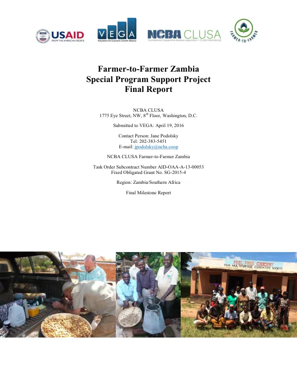 Farmer-to-farmer Zambia special program support project : final report