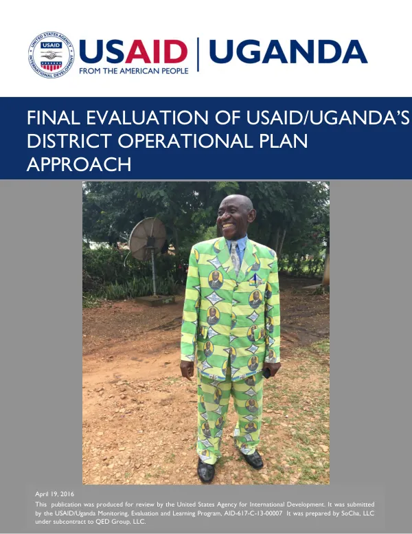 Final evaluation of USAID/Uganda"s district operational plan approach