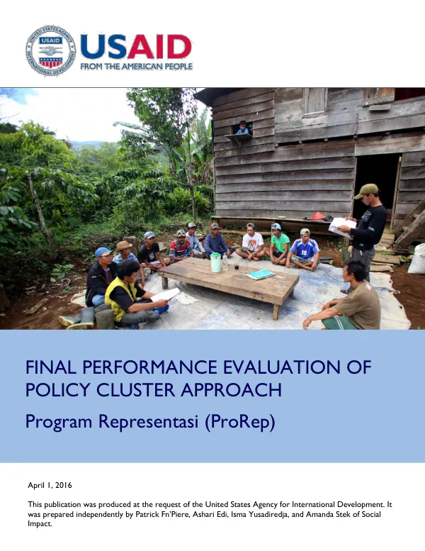 Final performance evaluation of policy cluster approach : program representasi (ProRep)