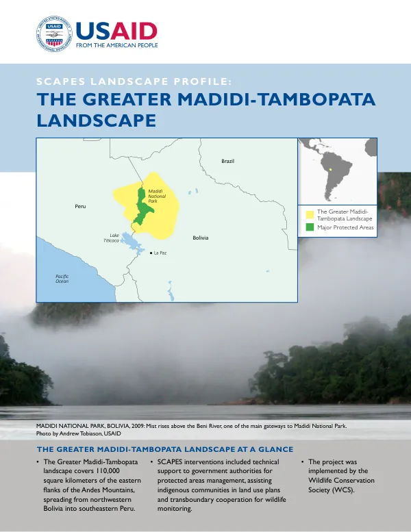 SCAPES landscape profile : the Greater Madidi-Tambopata landscape