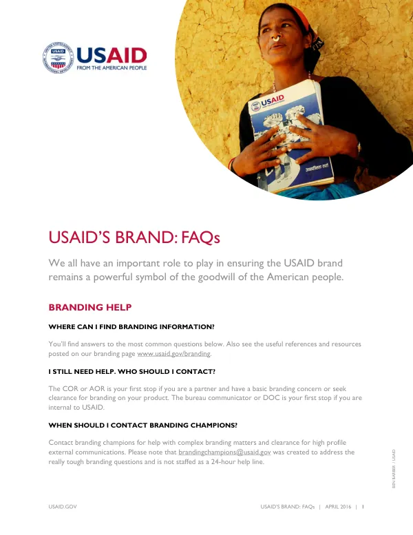 USAID"s brand : FAQs