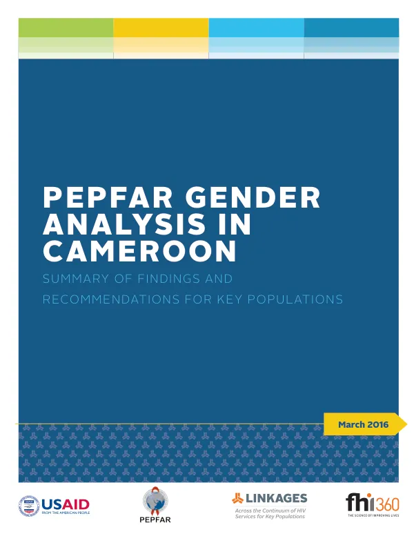 PEPFAR gender analysis in Cameroon : summary of key findings and recommendations for key populations