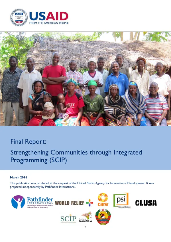 Final report : strengthening communities through integrated programming (SCIP)