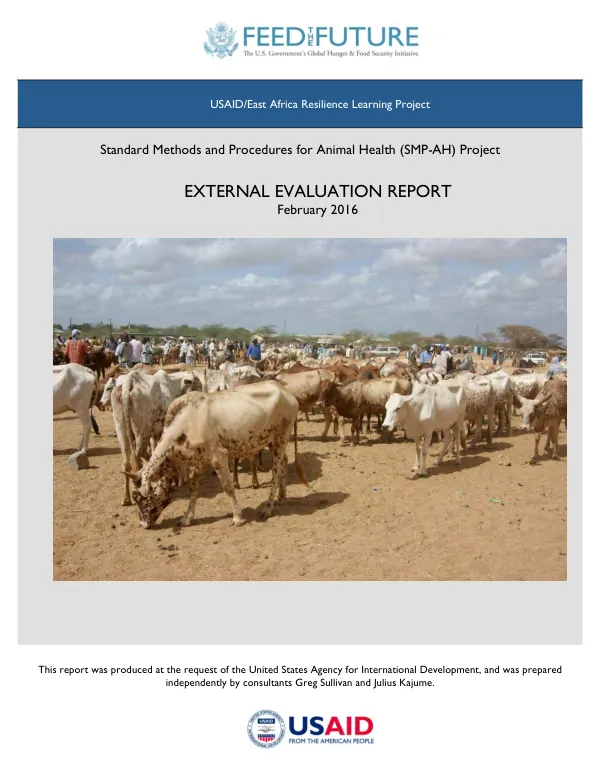 Standard methods and procedures for animal health (SMP-AH) project : external evaluation report