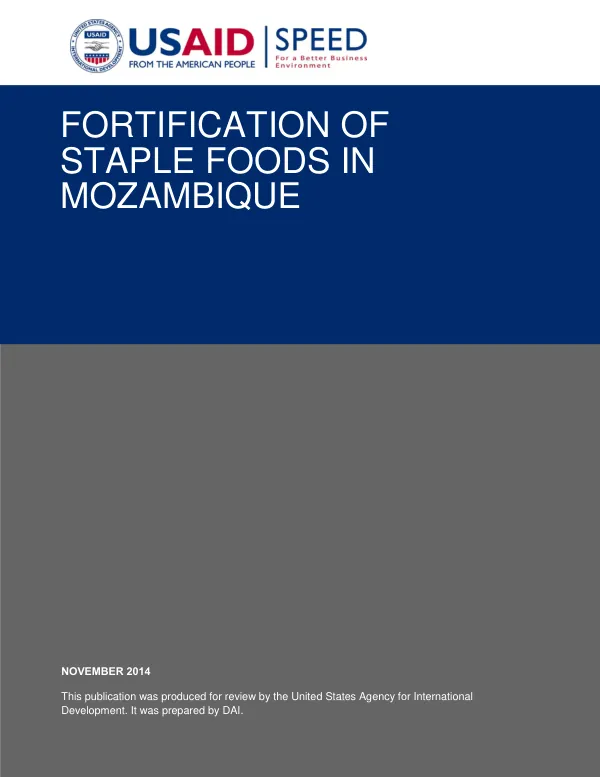 FORTIFICATION OF STAPLE FOODS IN MOZAMBIQUE