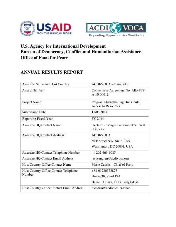 ANNUAL RESULTS REPORT 2014