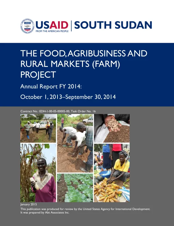 The Food, Agribusiness, and Rural Markets (FARM) Project Annual Report for FY2014