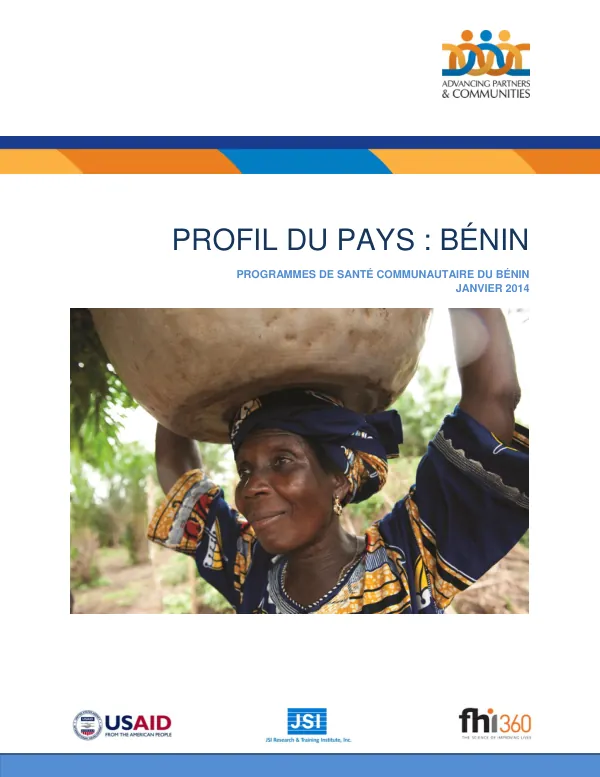 Profil de Pays : Programmes de santé communautaire du Bénin
