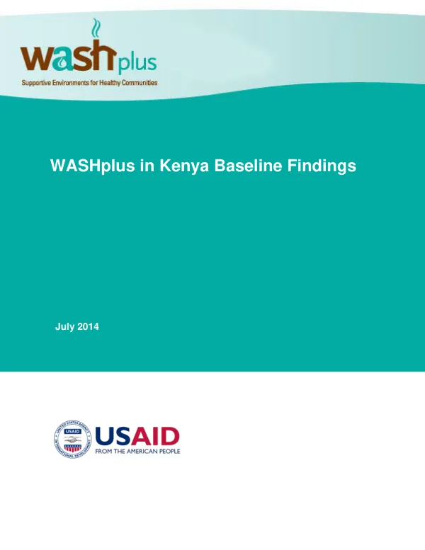 WASHplus in Kenya Baseline Findings