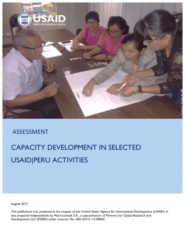 Assessment of capacity development in selected USAID/Peru activities