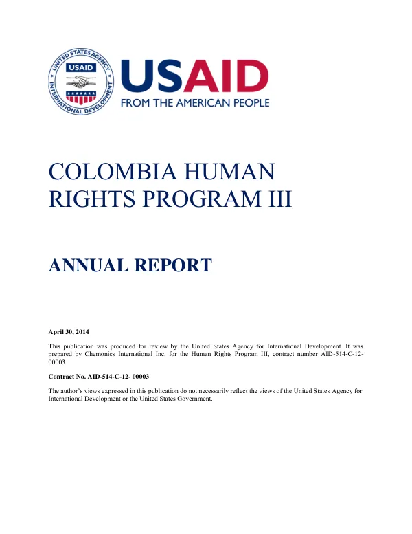 Colombia Human Rights Program III Annual Report