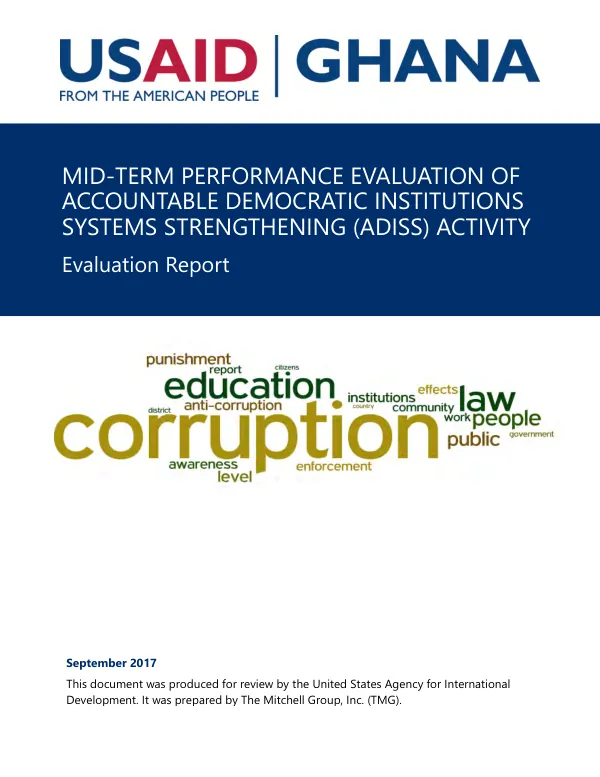Mid-term performance evaluation of accountable democratic institutions systems strengthening (ADISS) activity : evaluation report