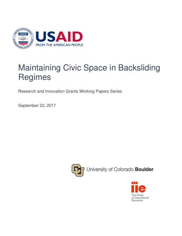 Maintaining civic space in backsliding regimes