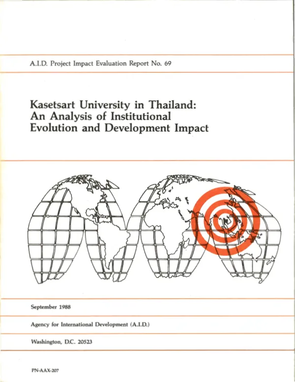 Kasetsart University in Thailand : an analysis of institutional evolution and development impact