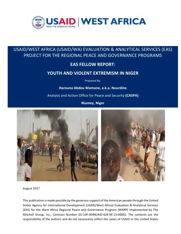 EAS fellow report : youth and violent extremism in Niger