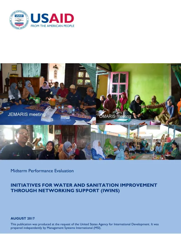 Midterm performance evaluation : initiatives for water and sanitation improvement through networking support (IWINS)