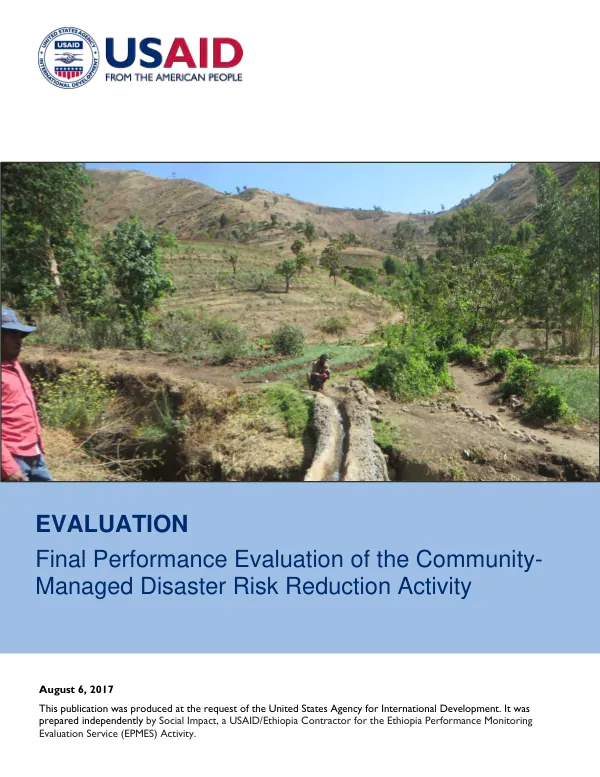 Final performance evaluation of the community-managed disaster (CMDRR) risk reduction activity
