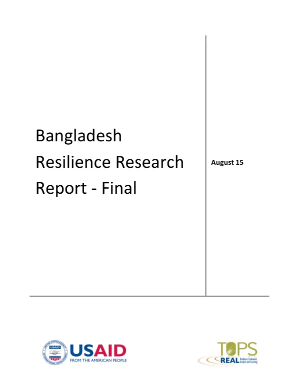 Bangladesh resilience research report -- final