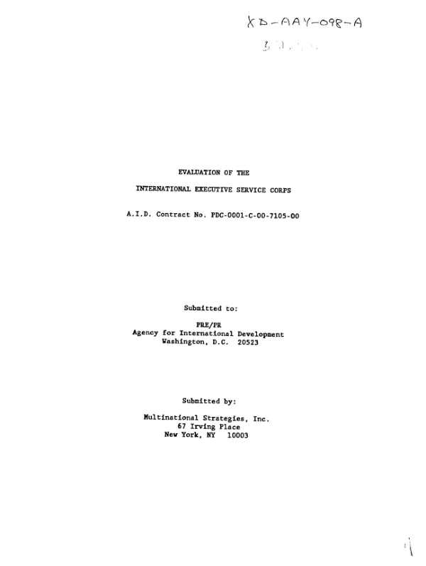 Evaluation of the International Executive Service Corps