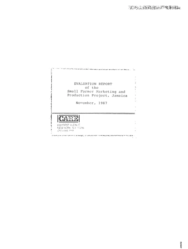 Evaluation report of CARE-USAID small farmer production marketing project (project 532-0097)