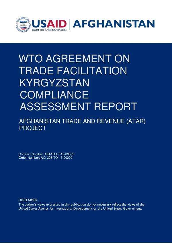 WTO agreement on trade facilitation Kyrgyzstan compliance assessment report