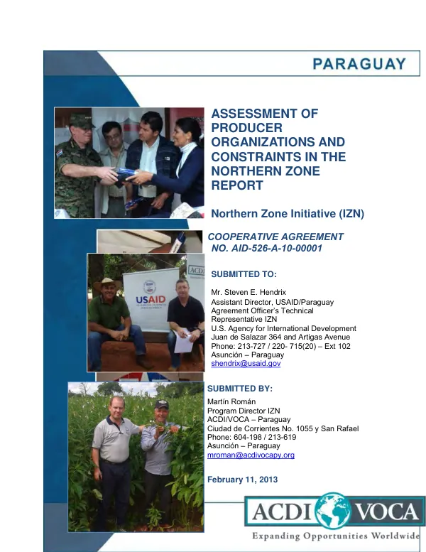 Final report, Sept 2015/Sept 2016 : reviver project/palmas-TO, cooperation agreement no. AID-512-F-15-00001