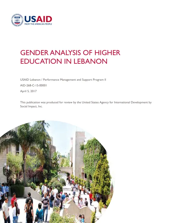 Gender analysis of higher education in Lebanon