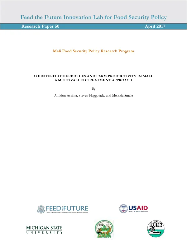 Counterfeit herbicides and farm productivity in Mali : a multivalued treatment approach