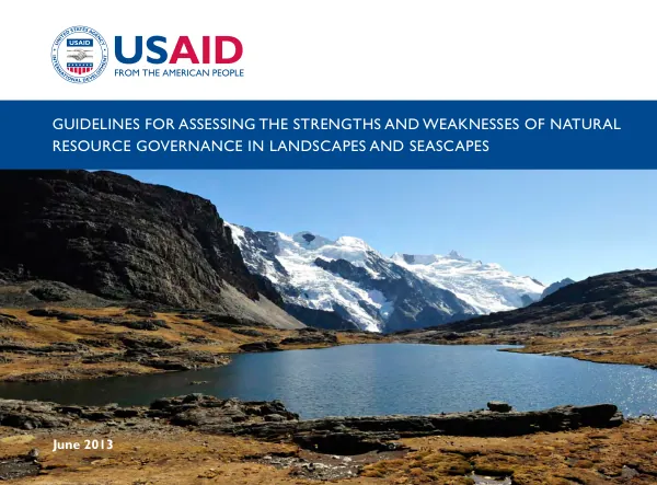 Guidelines for assessing the strengths and weaknesses of natural resource governance in landscapes and seascapes
